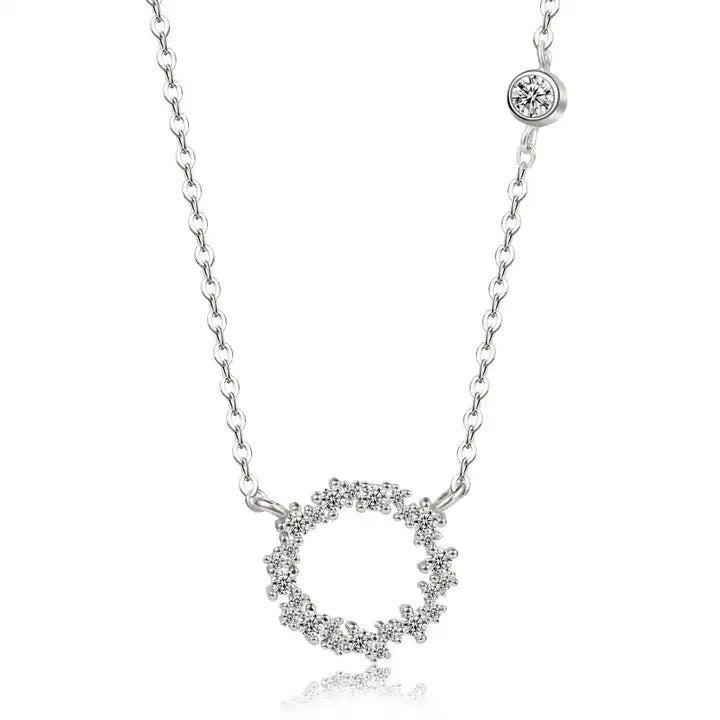 Collar Plata S925 Fementi Circulo con Circones