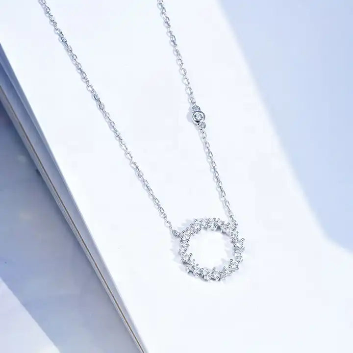 Collar Plata S925 Fementi Circulo con Circones