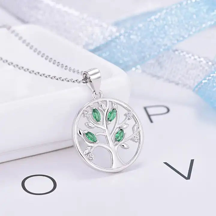 Dije O Pendiente Plata S925 Fementi Árbol de la Vida/Familia