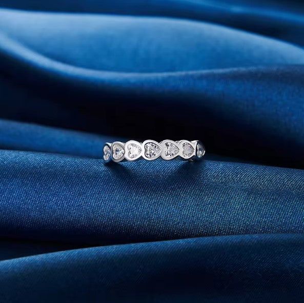 Anillo Plata S925 Fementi Corazones con Circones