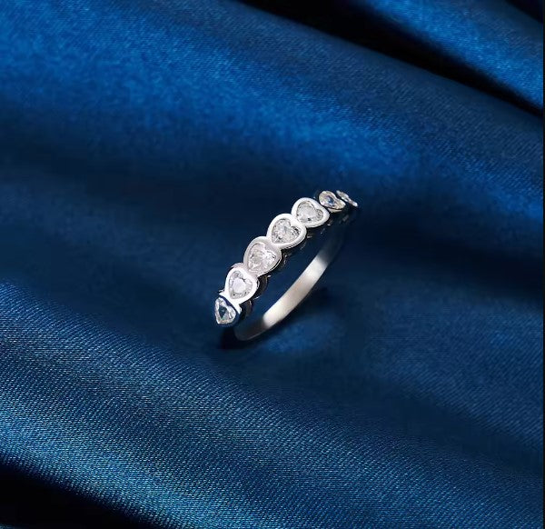 Anillo Plata S925 Fementi Corazones con Circones
