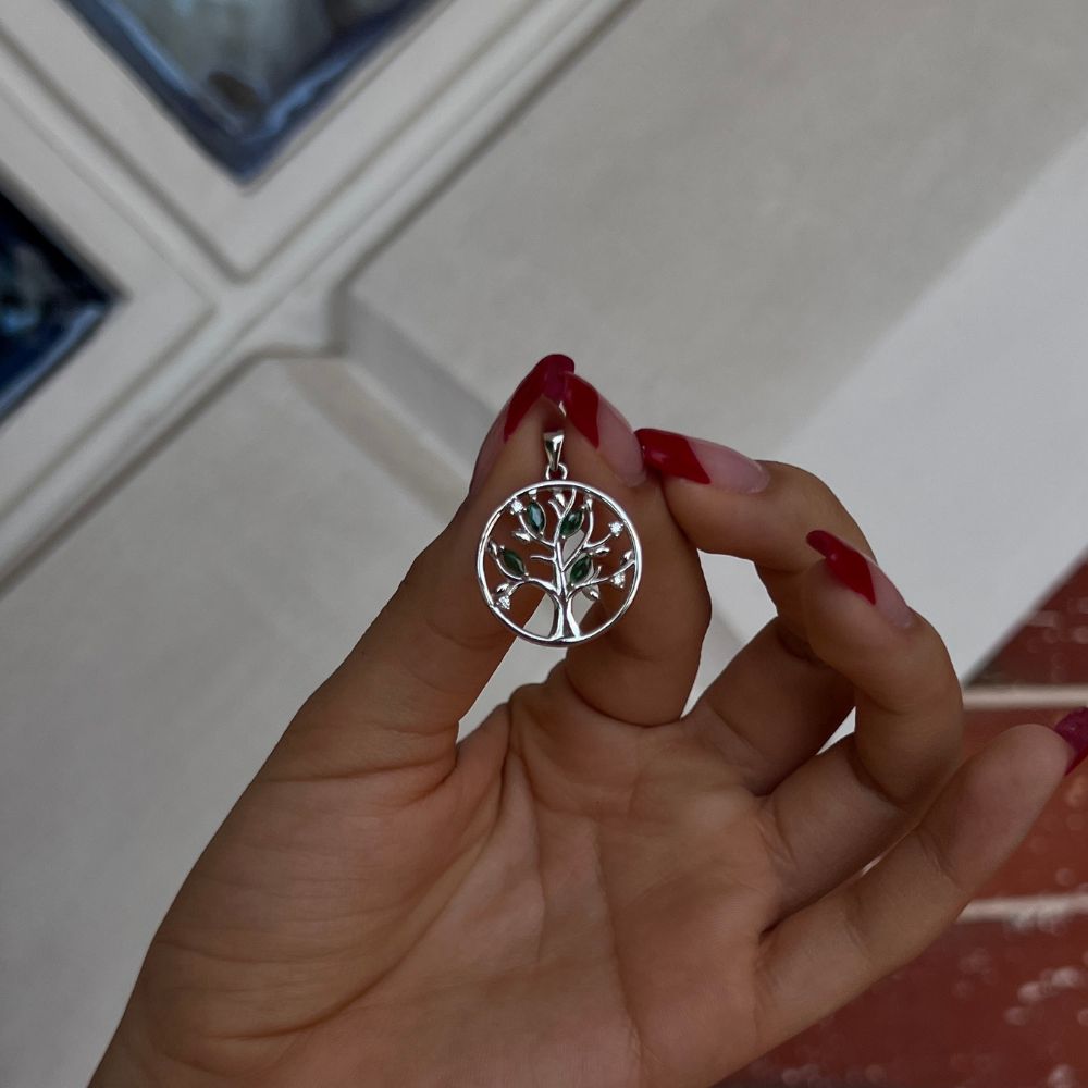 Dije O Pendiente Plata S925 Fementi Árbol de la Vida/Familia