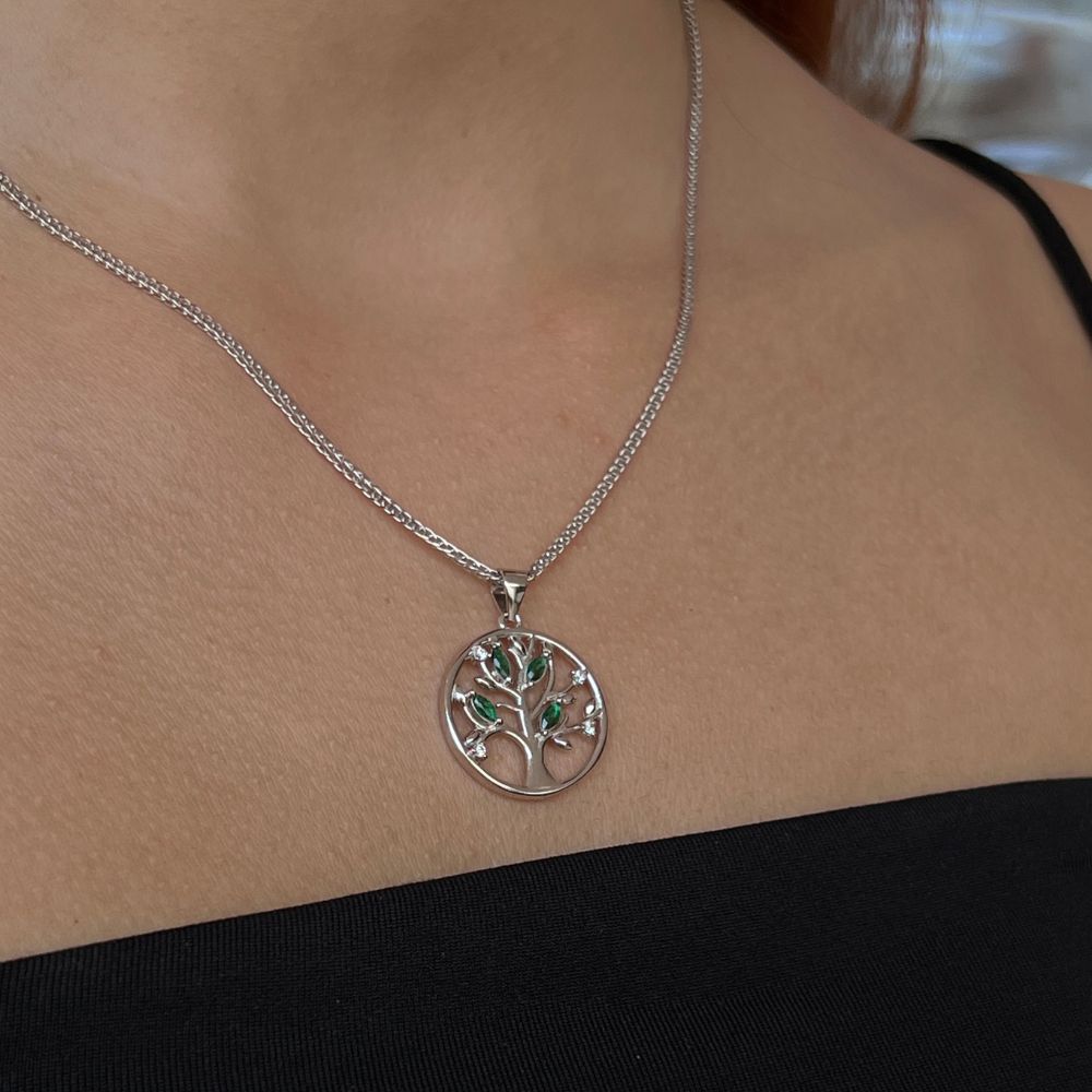 Dije O Pendiente Plata S925 Fementi Árbol de la Vida/Familia