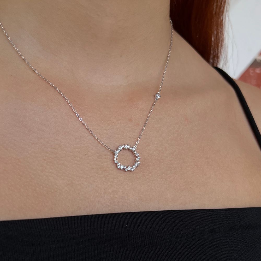 Collar Plata S925 Fementi Circulo con Circones