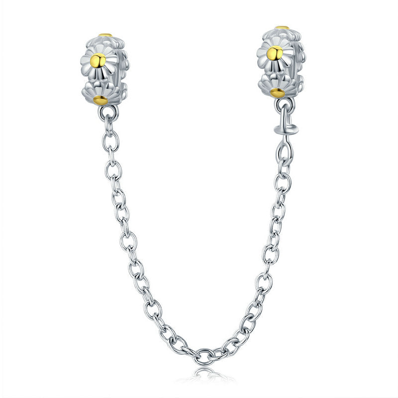 Dije O Cadena de Seguridad Plata S925 Fementi Flores de Margarita