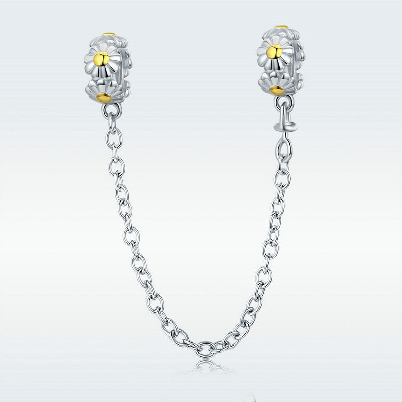 Dije O Cadena de Seguridad Plata S925 Fementi Flores de Margarita