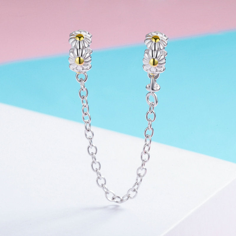 Dije O Cadena de Seguridad Plata S925 Fementi Flores de Margarita