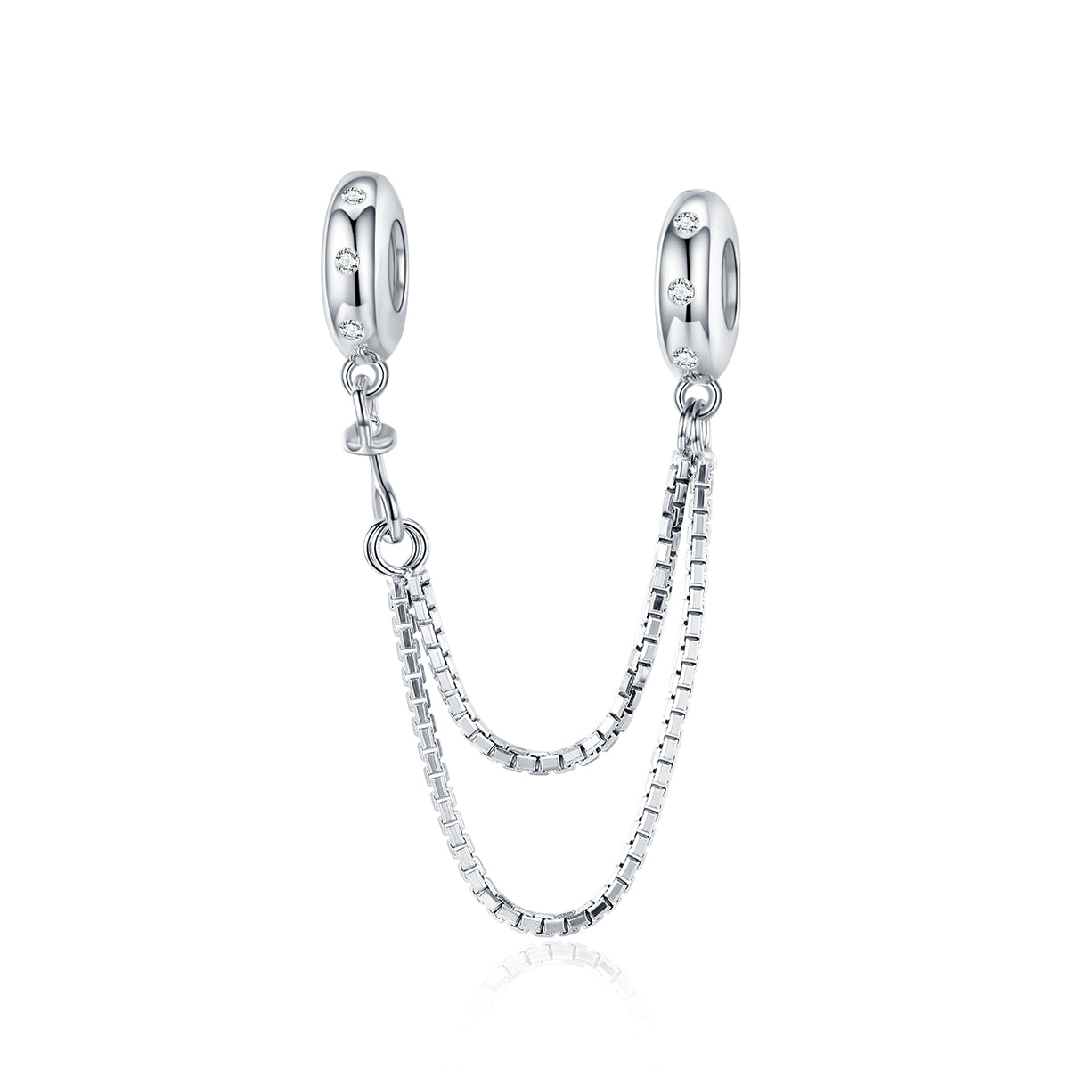 Dije O Cadena de seguridad Plata S925 Fementi Doble con Circonitas