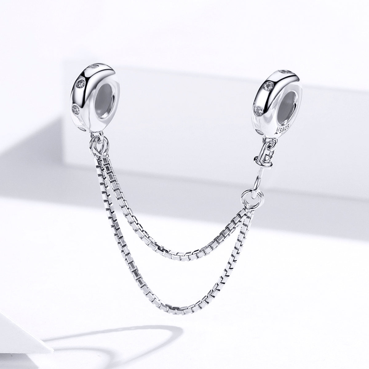 Dije O Cadena de seguridad Plata S925 Fementi Doble con Circonitas