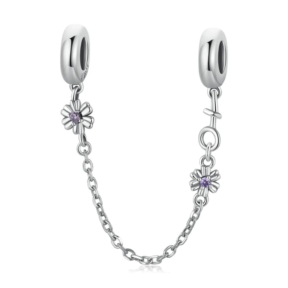 Dije O Cadena de Seguridad Plata S925 Fementi Flores Circón
