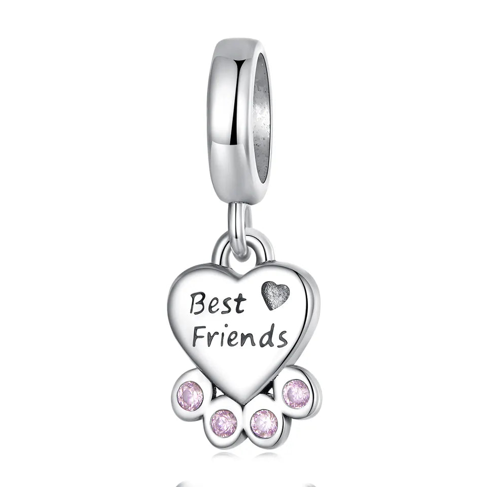 Dije O Colgante Plata S925 Fementi Best Friends Huella