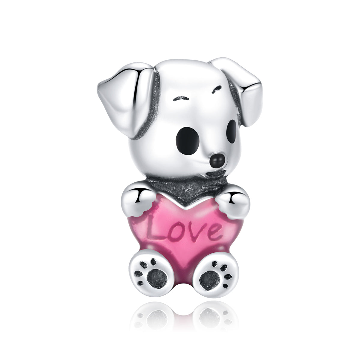 Dije O Charm Plata S925 Fementi Perrito Corazón Love