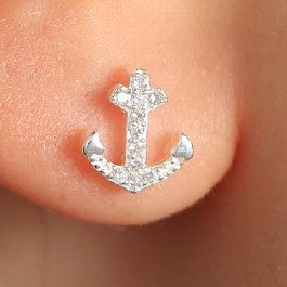 Aretes Plata S925 Fementi Ancla Circonados