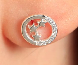 Aretes Plata S925 Fementi Tres Estrellas