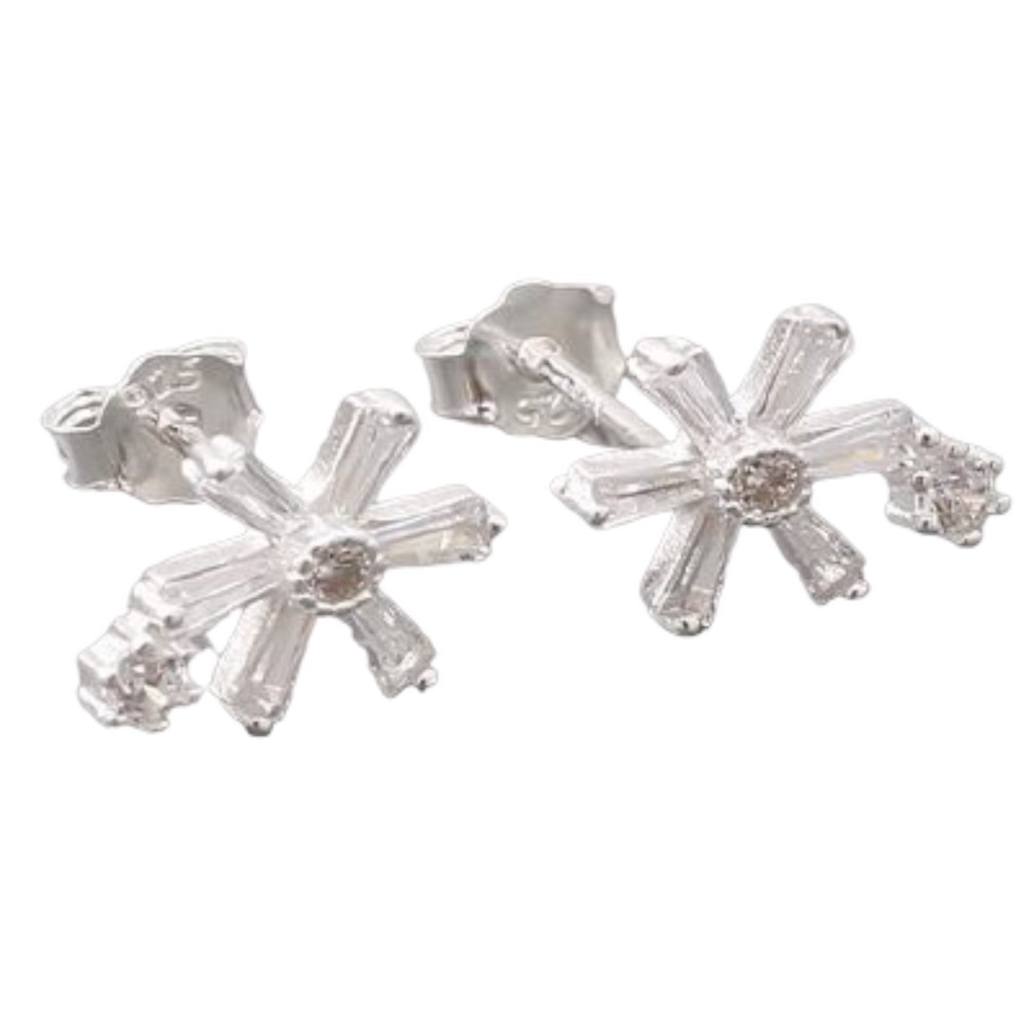 Aretes Plata S925 Fementi Flores CZ