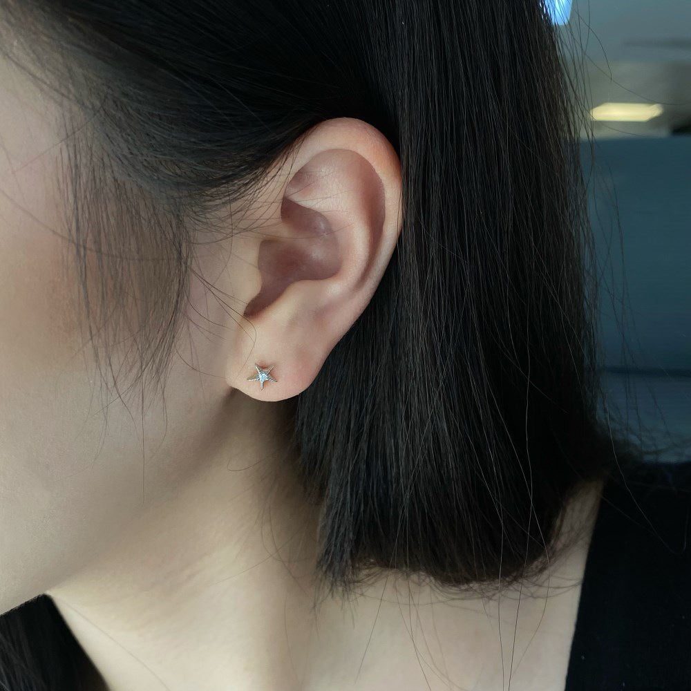 Aretes Plata S925 Fementi Topos Estrellas