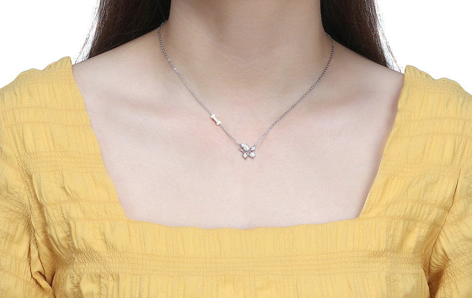 Collar Plata S925 Fementi French Poodle, Hueso Ajustable