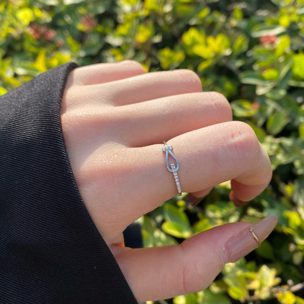 Anillo Plata S925 Fementi Minimalista con Circones