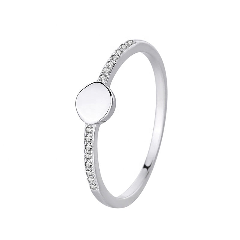 Anillo Plata S925 Fementi Circulo Liso con Circones