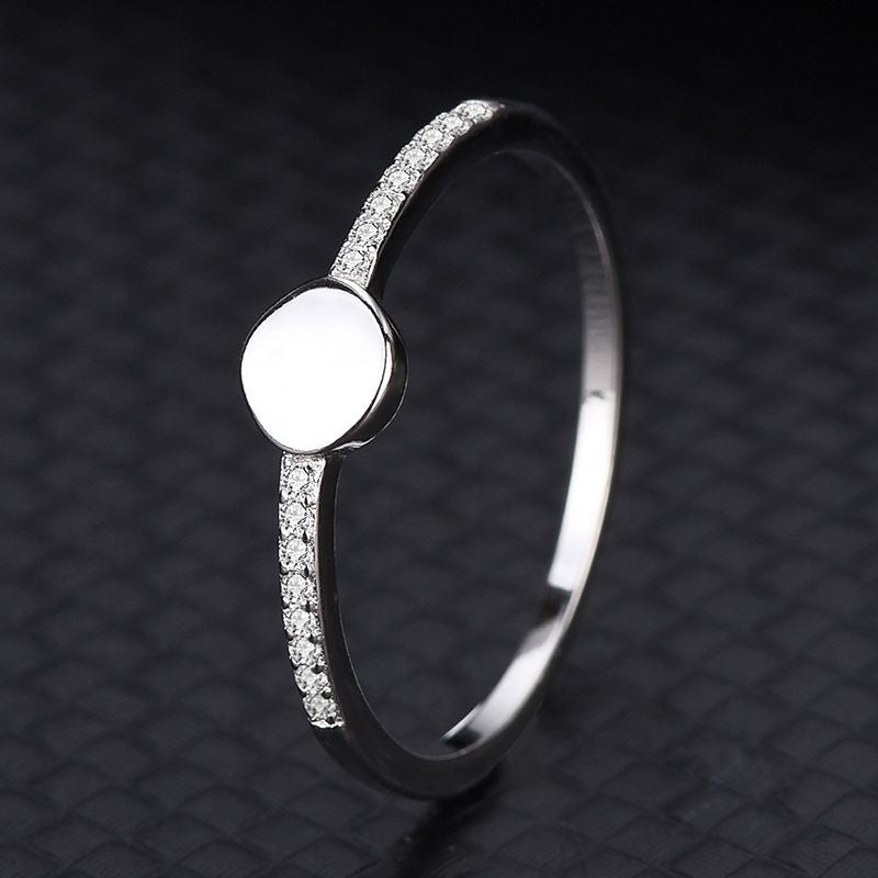 Anillo Plata S925 Fementi Circulo Liso con Circones