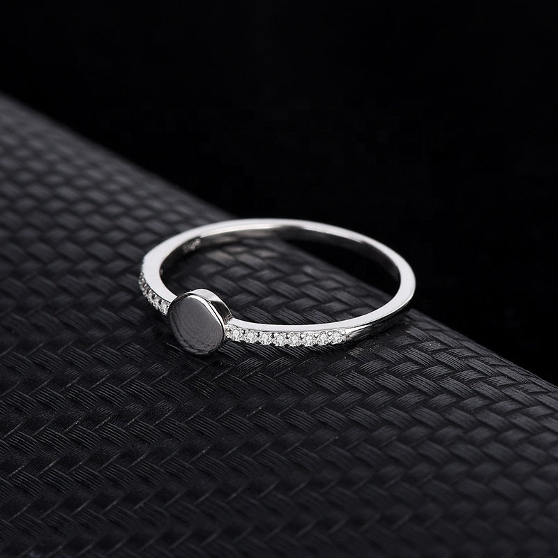 Anillo Plata S925 Fementi Circulo Liso con Circones