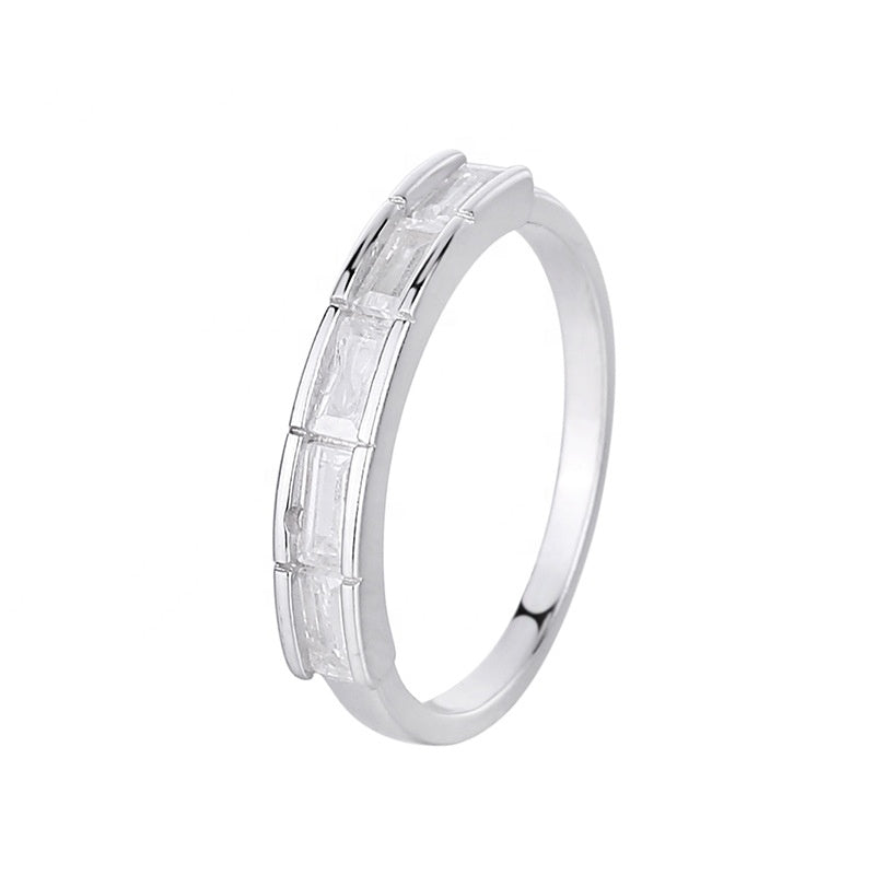 Anillo Plata S925 Fementi Circones Corte Baguette