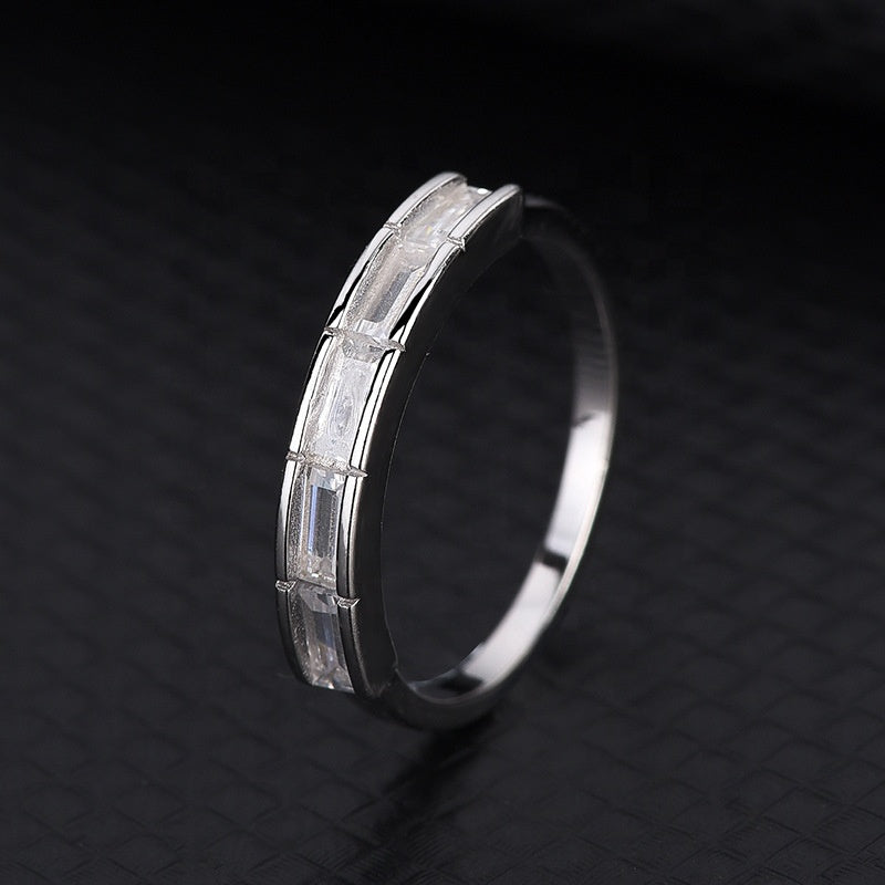 Anillo Plata S925 Fementi Circones Corte Baguette