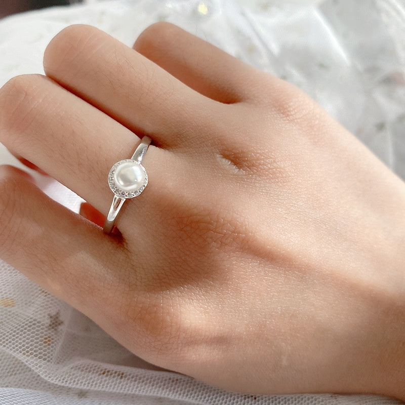 Anillo Plata S925 Fementi Perla con Circones