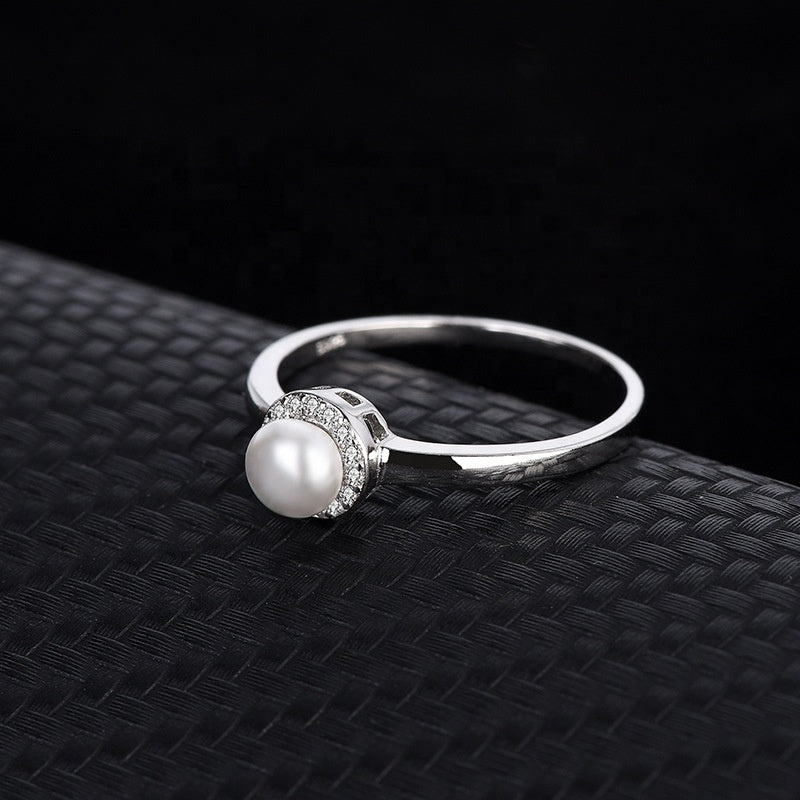 Anillo Plata S925 Fementi Perla con Circones