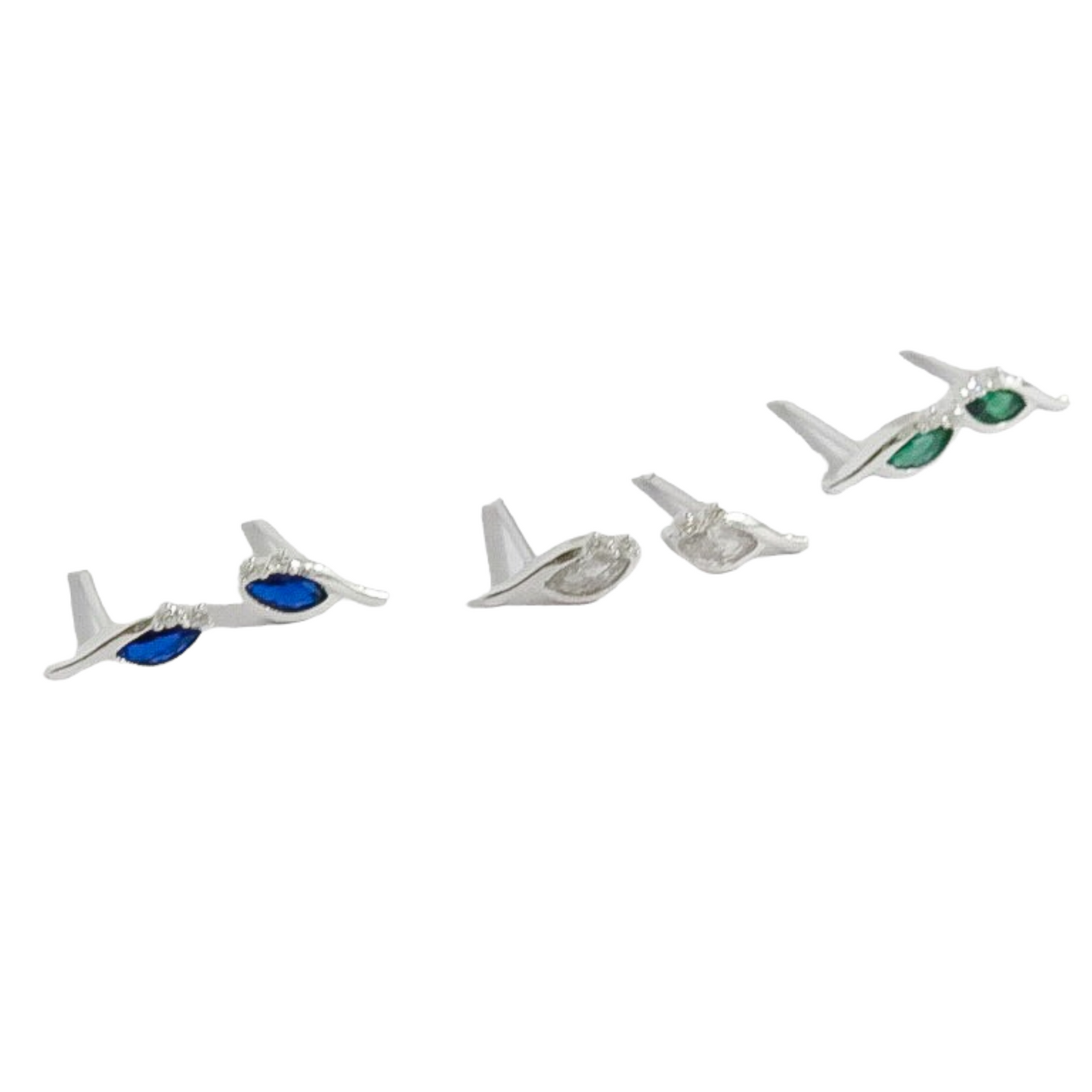 Aretes Plata S925 Fementi Hoja con Circón