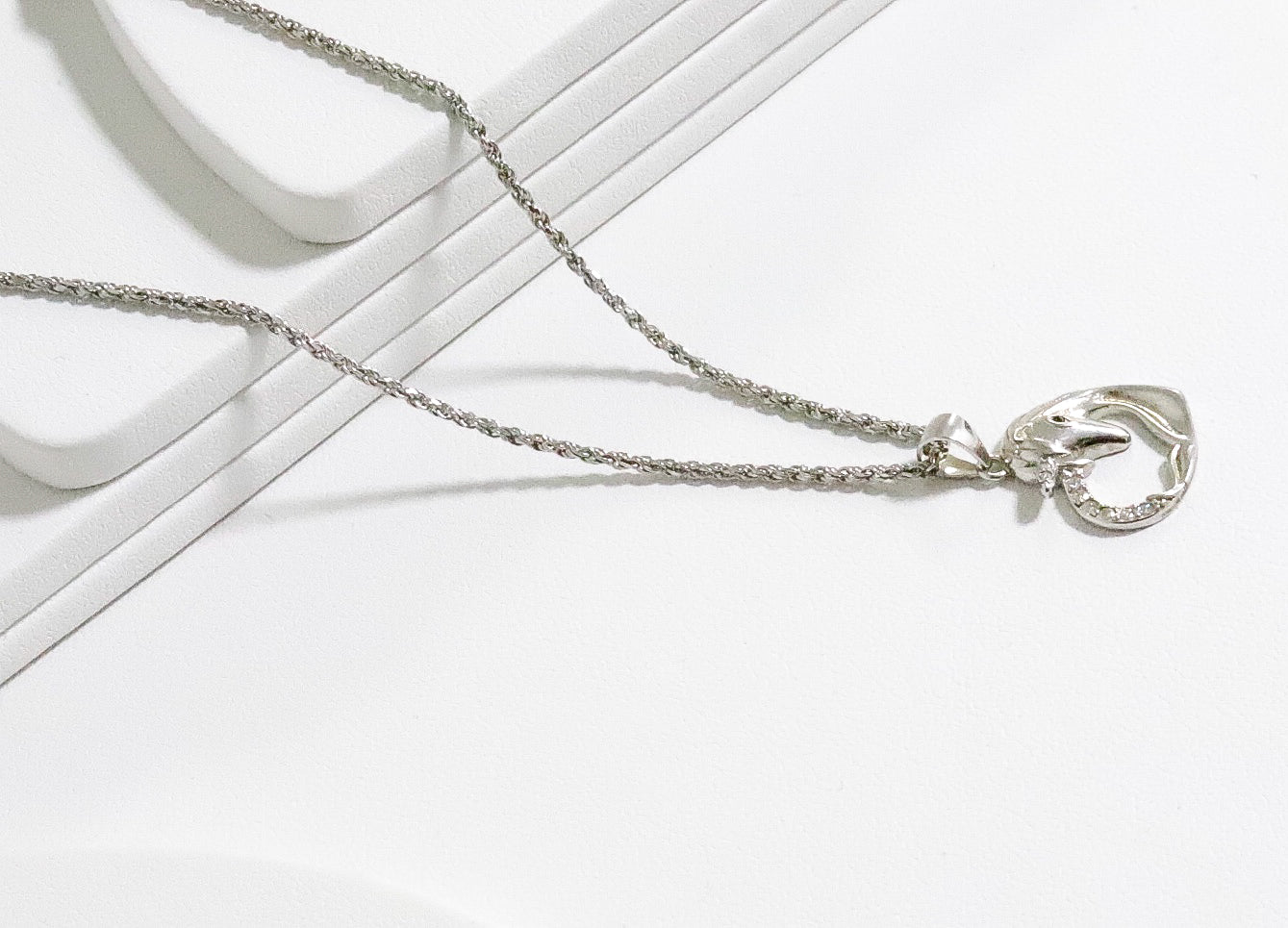 Dije O Pendiente Plata S925 Fementi Corazón Unicornio con Circones