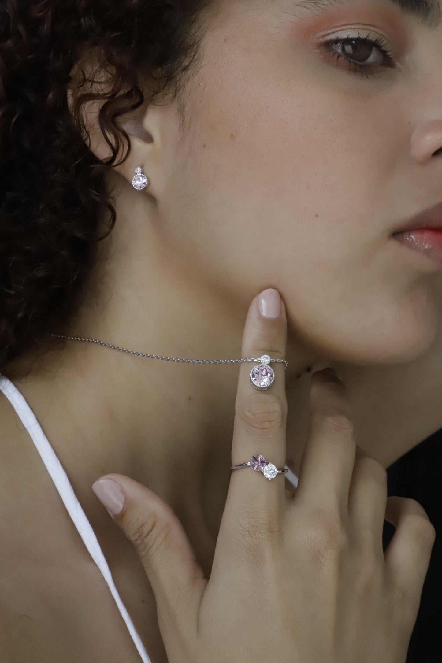 Aretes Plata S925 Fementi Cristal Swarovski Colgante