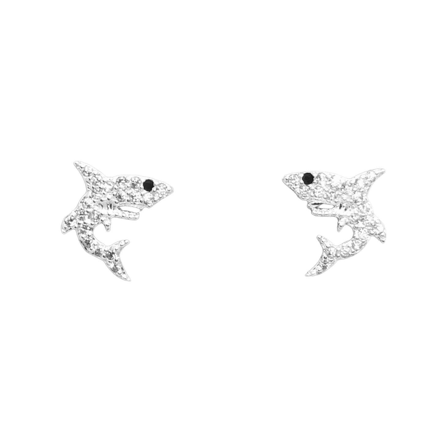 Aretes Plata S925 Fementi Mini Tiburón