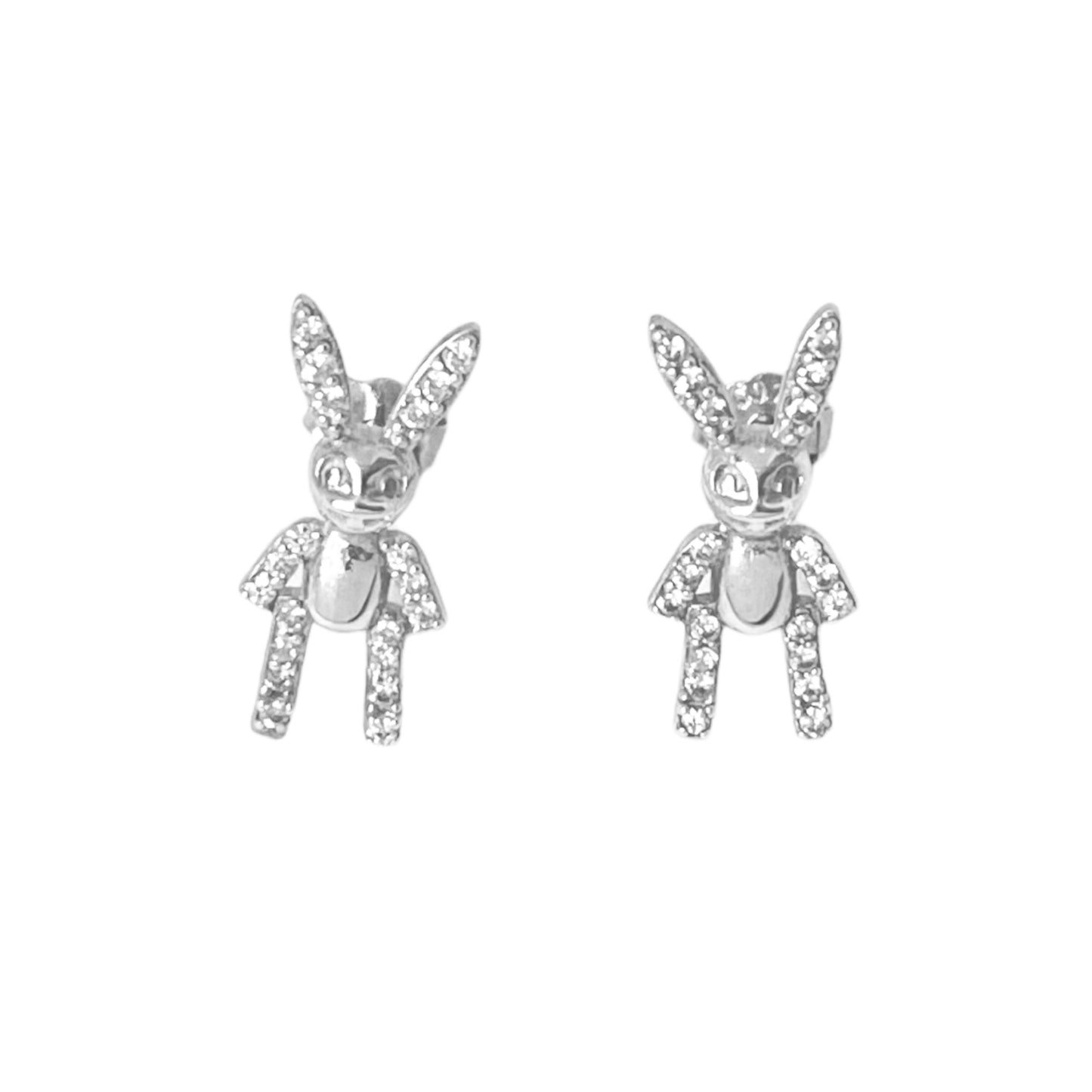 Aretes Plata S925 Fementi Conejito Circonado