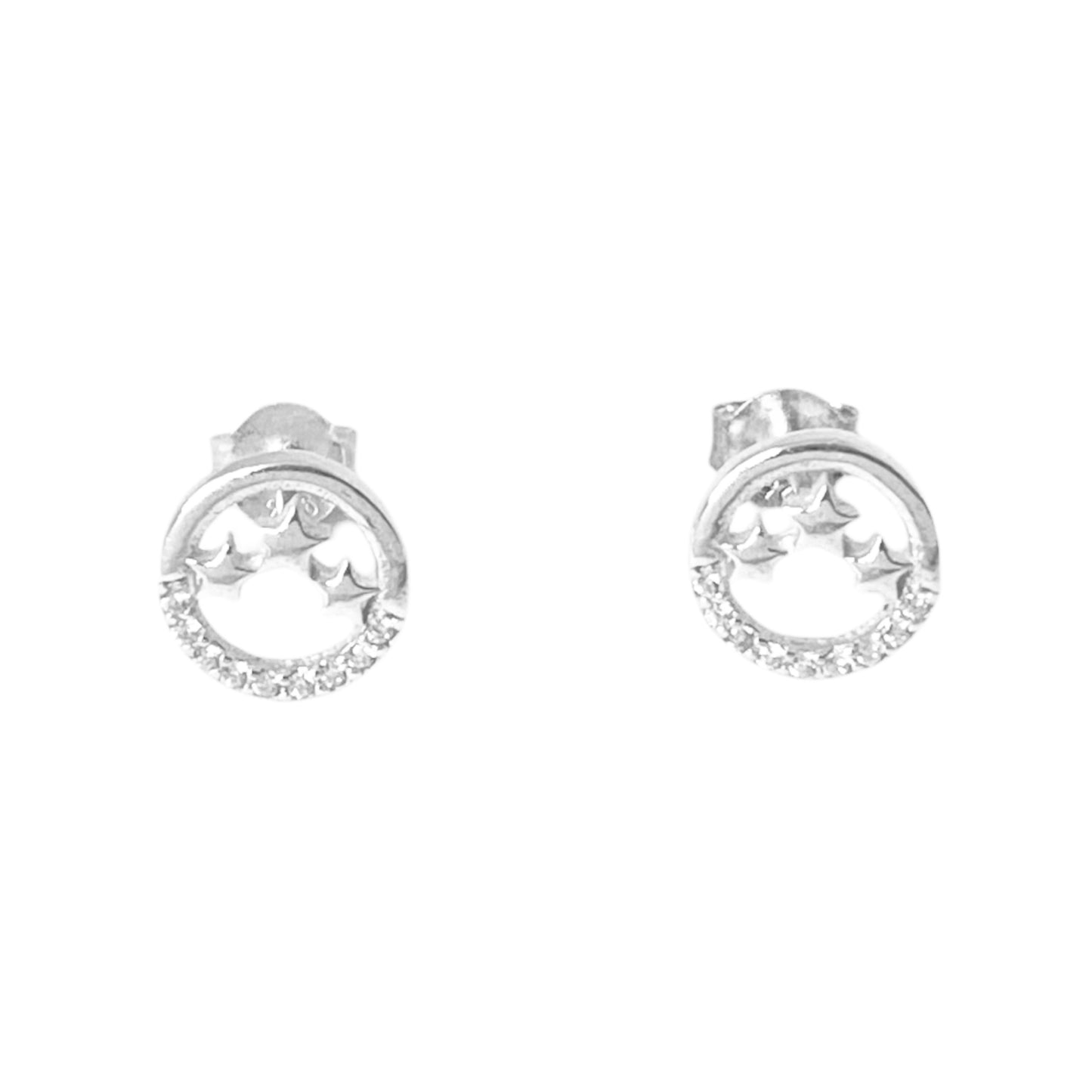 Aretes Plata S925 Fementi Tres Estrellas