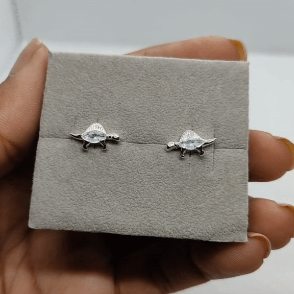 Aretes Plata S925 Fementi Dinosaurio