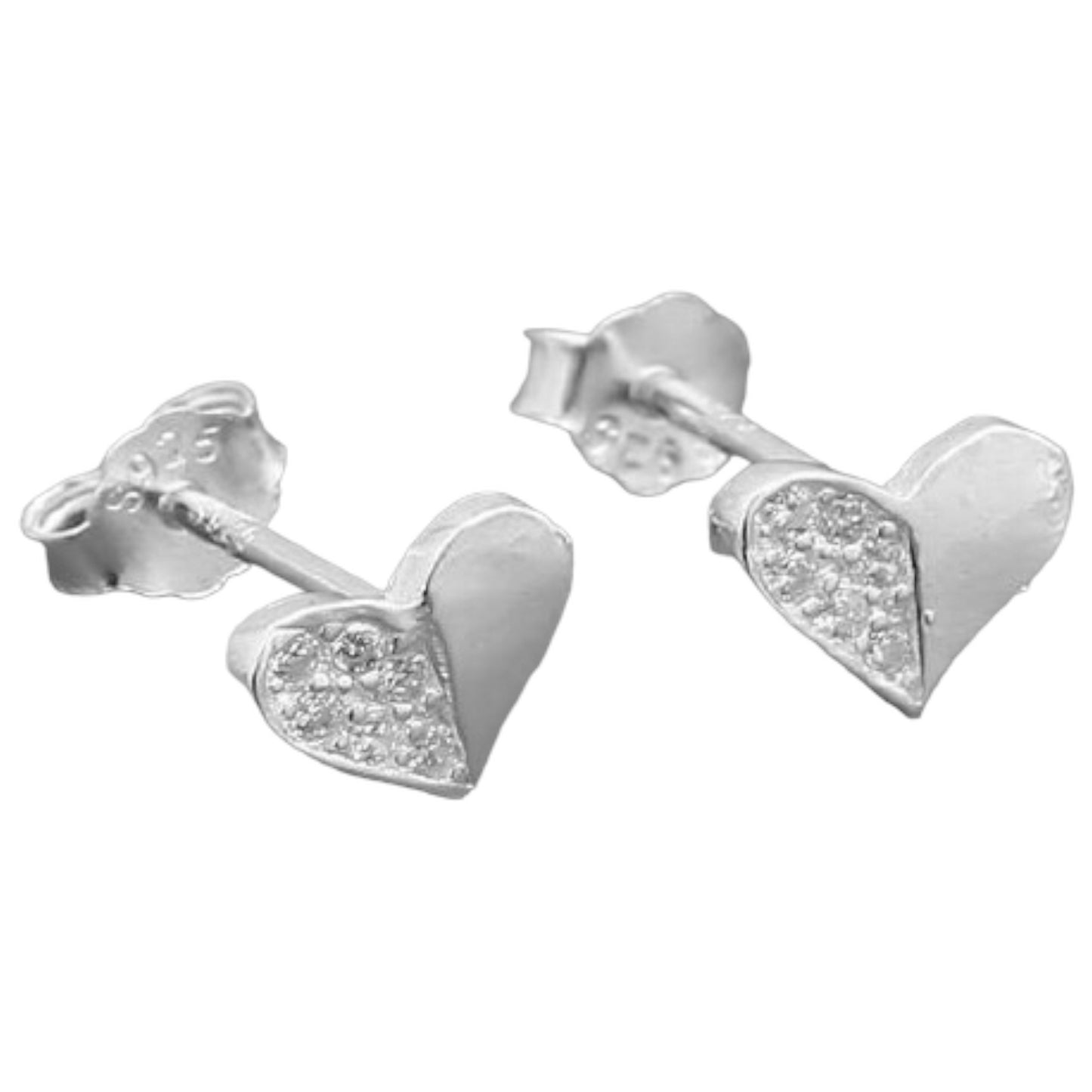 Aretes Plata S925 Fementi Corazón Liso CZ