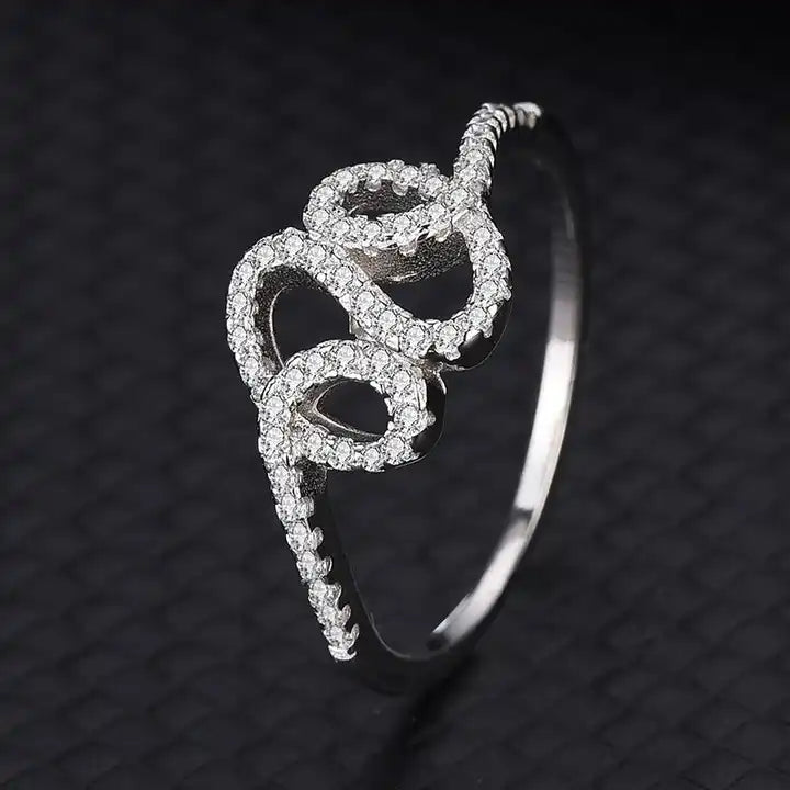 Anillo Plata S925 Fementi Doble Nudo con Circones