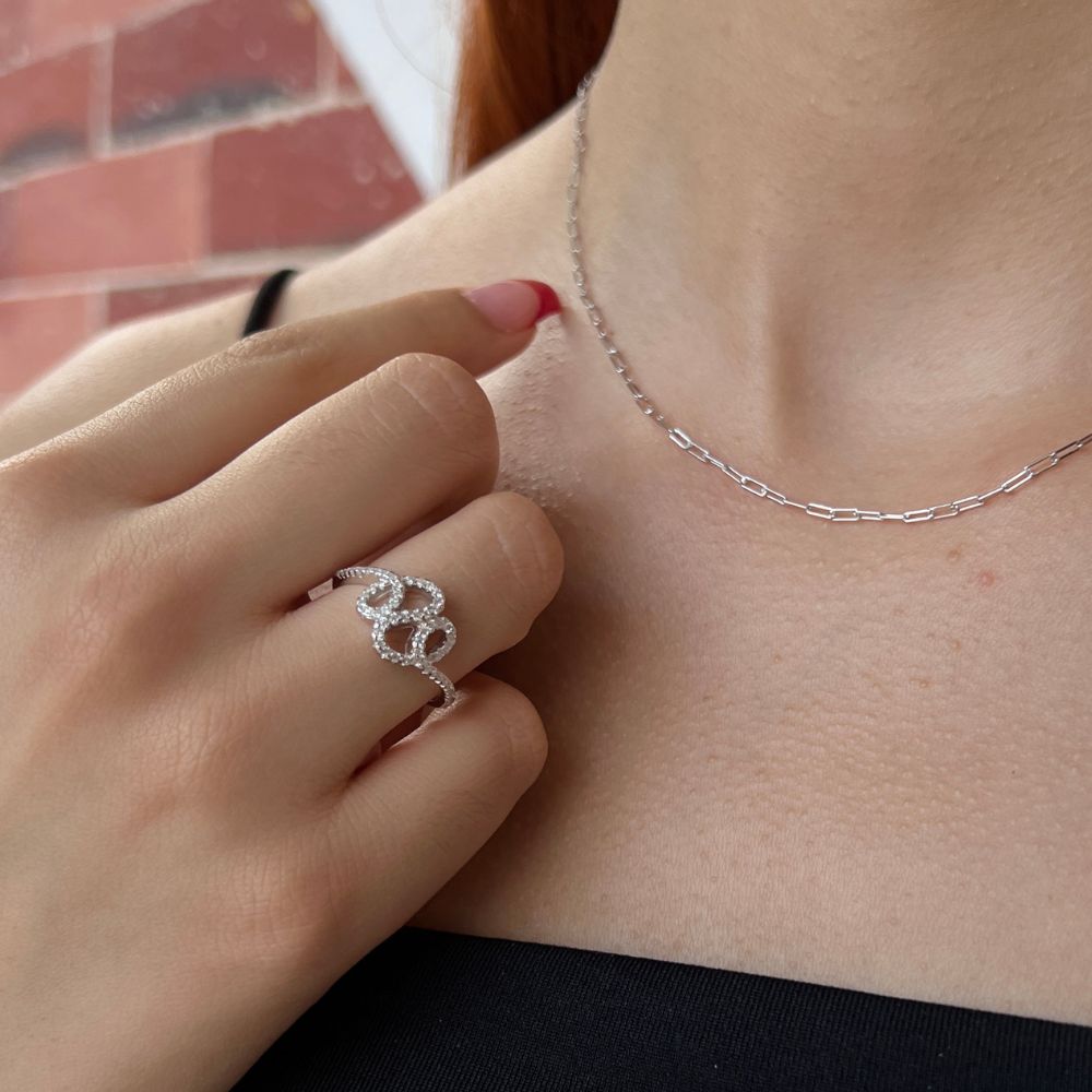 Anillo Plata S925 Fementi Doble Nudo con Circones