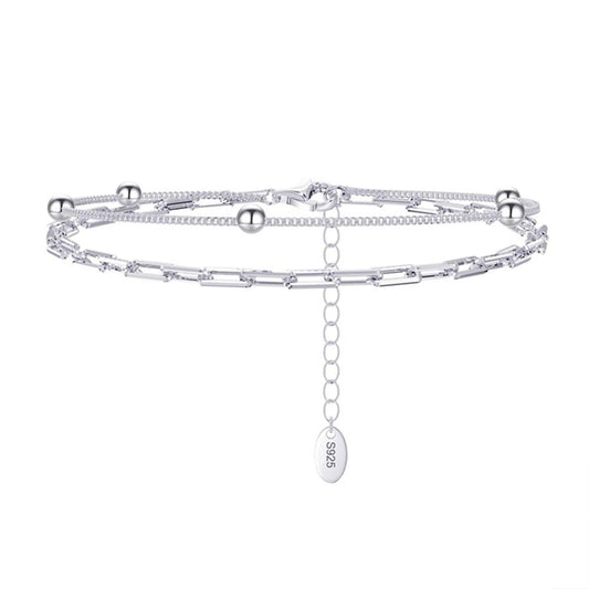 Pulsera Plata S925 Fementi Doble Cubana Bolas-Hermes