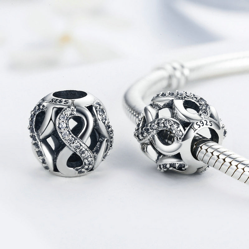 Dije O Charm Plata S925 Fementi Calado Amor Infinito