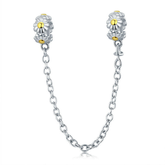 Dije O Cadena de Seguridad Plata S925 Fementi Flores de Margarita