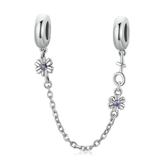 Dije O Cadena de Seguridad Plata S925 Fementi Flores Circón
