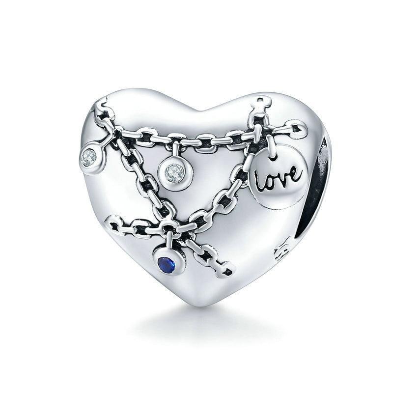 Dije O Charm Plata S925 Fementi Corazón con Enlace