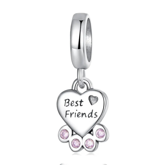 Dije O Colgante Plata S925 Fementi Best Friends Huella