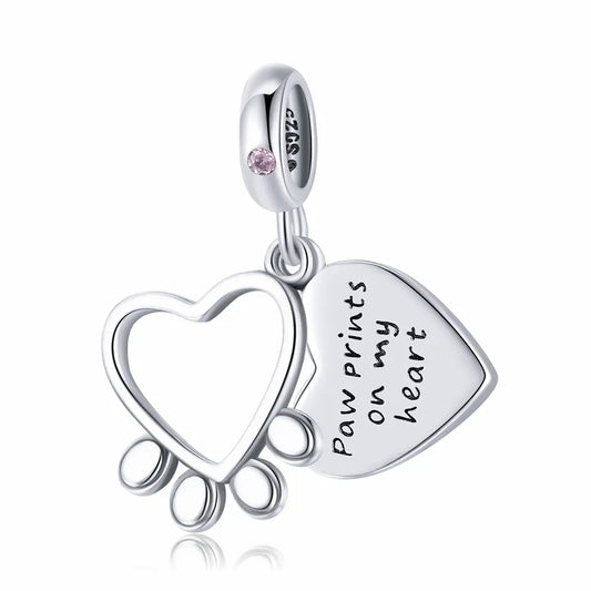 Dije O Colgante Plata S925 Fementi Huellas en mi Corazón