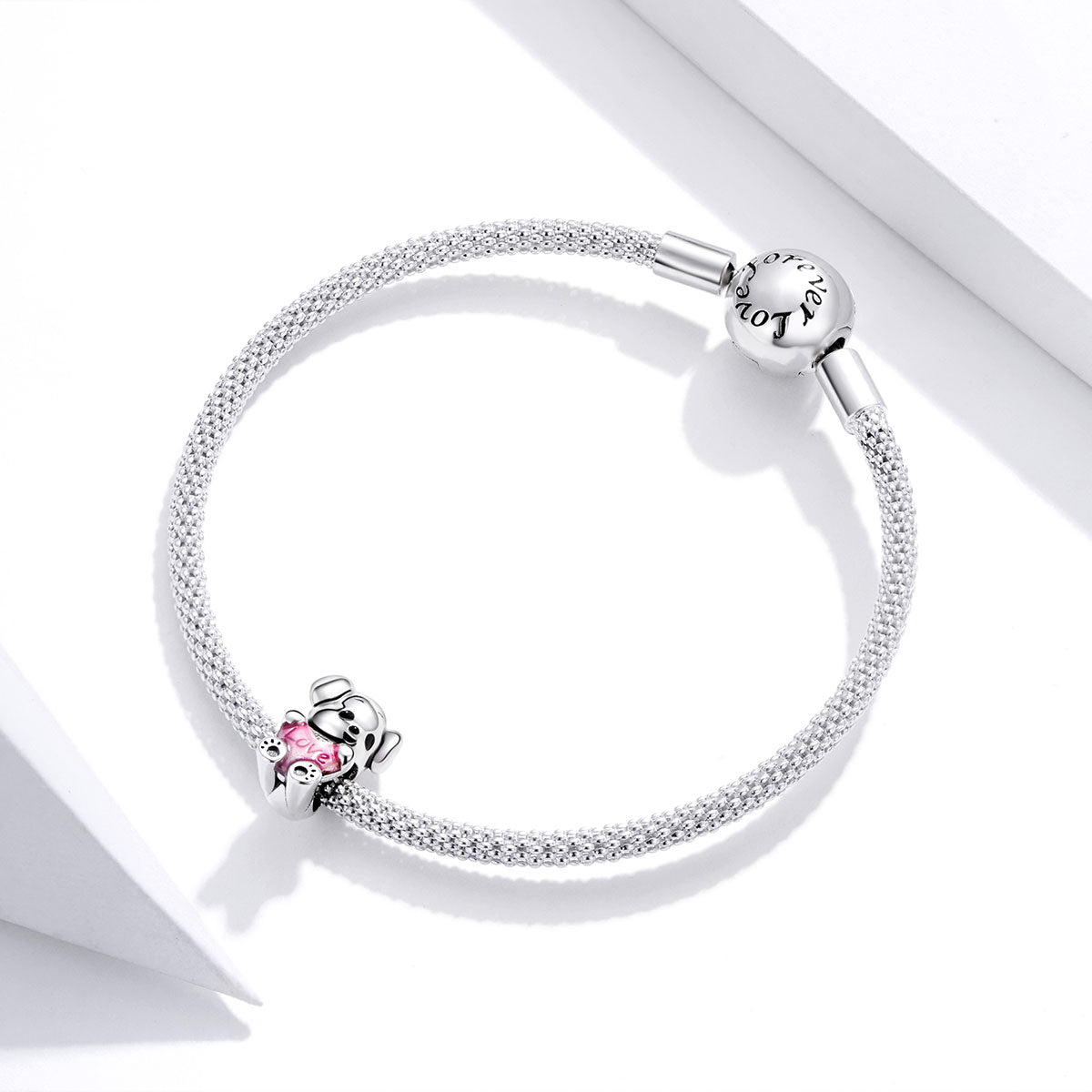 Dije O Charm Plata S925 Fementi Perrito Corazón Love