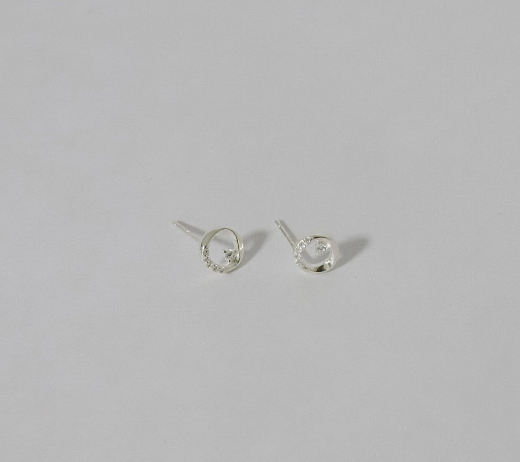 Aretes Plata S925 Fementi Circular Circón