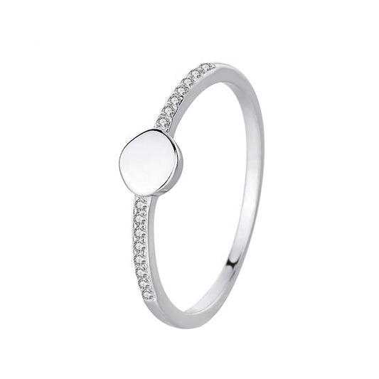 Anillo Plata S925 Fementi Circulo Liso con Circones