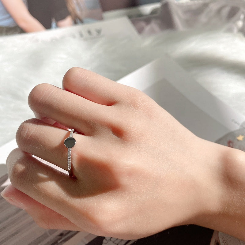 Anillo Plata S925 Fementi Circulo Liso con Circones